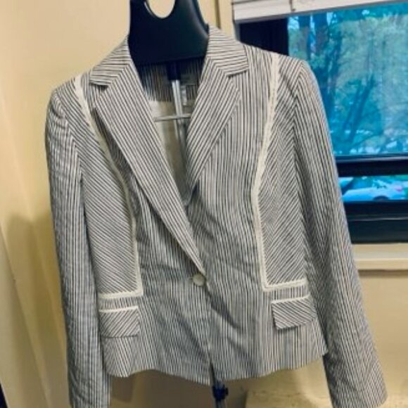 Emanuel Ungaro Pinstripe dark Grey & White Jacket Blazer - Picture 1 of 10